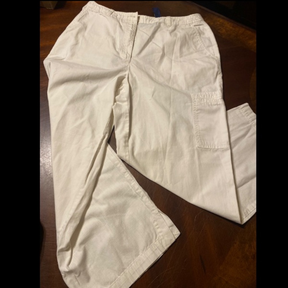 Crazy Horse Wide Leg Cream Utility Pants